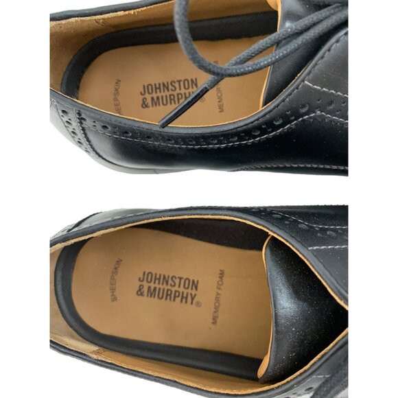 Johnston & Murphy Mens Holden Leather Memory Foam Shoes Size 11M Black 7926 EUC - Picture 8 of 14